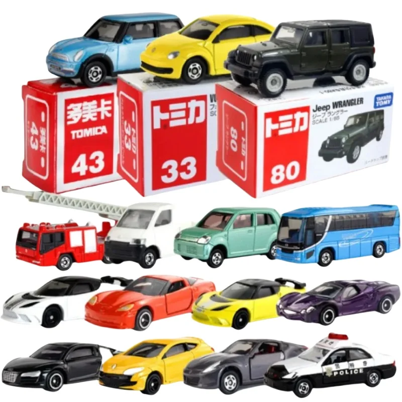 TAKARA TOMY tomica alloy car model Police car Sports car bus Red and white box car Halloween Christmas Boy toy