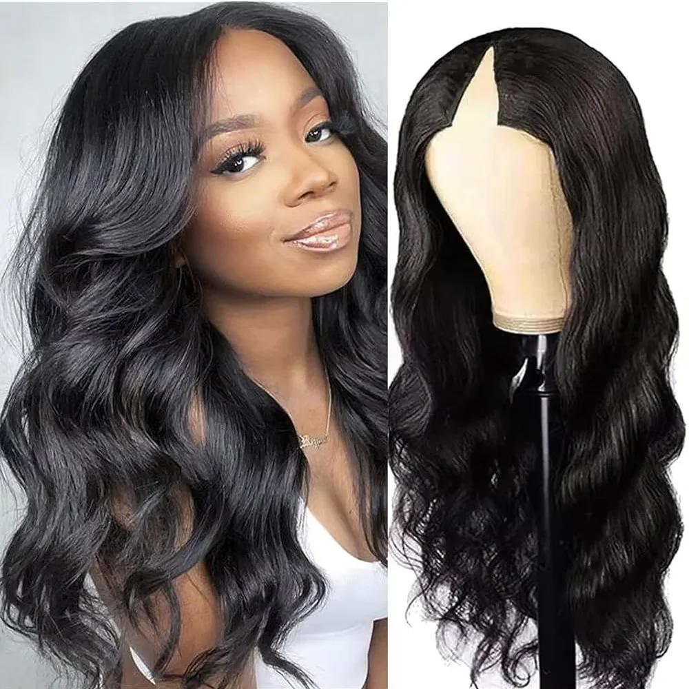 

V Part Wig Human Hair Body Wave Wigs Brazilian Wigs 100% Virgin Human Hair Wigs For Women 200% Density Machine Made Remy Hair