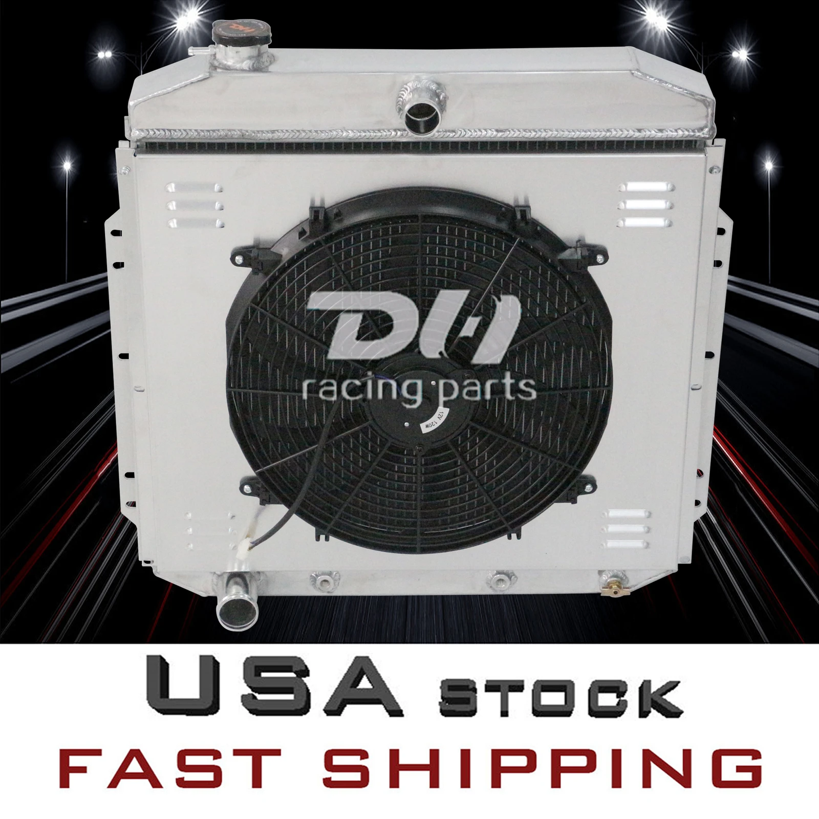 

23"Core Fit 1953-56 Ford F-100/200/300 3.6L-3.9L V8 L6 4Row Radiator Shroud Fan