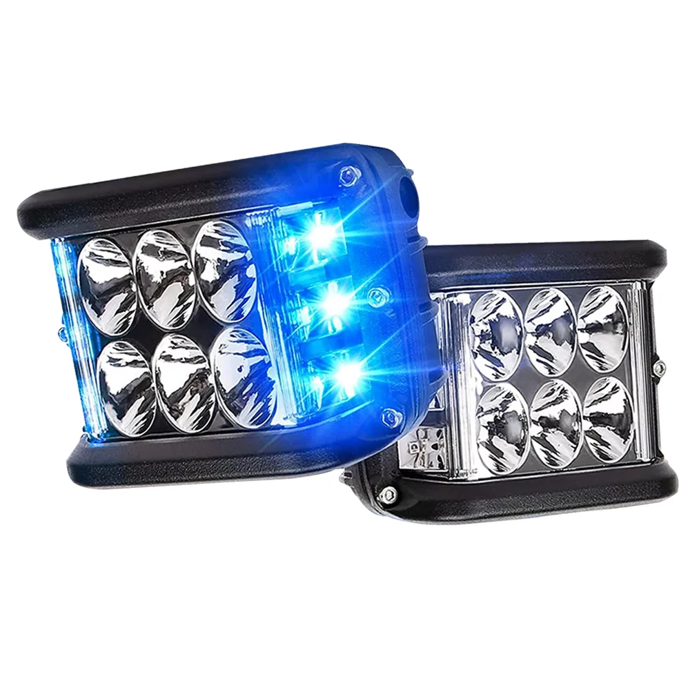 10-80v Led Headlights Red White Blue Color Light Led Truck Work Light Car Auxiliary Headlight 3.85*2.95*2.55 inch