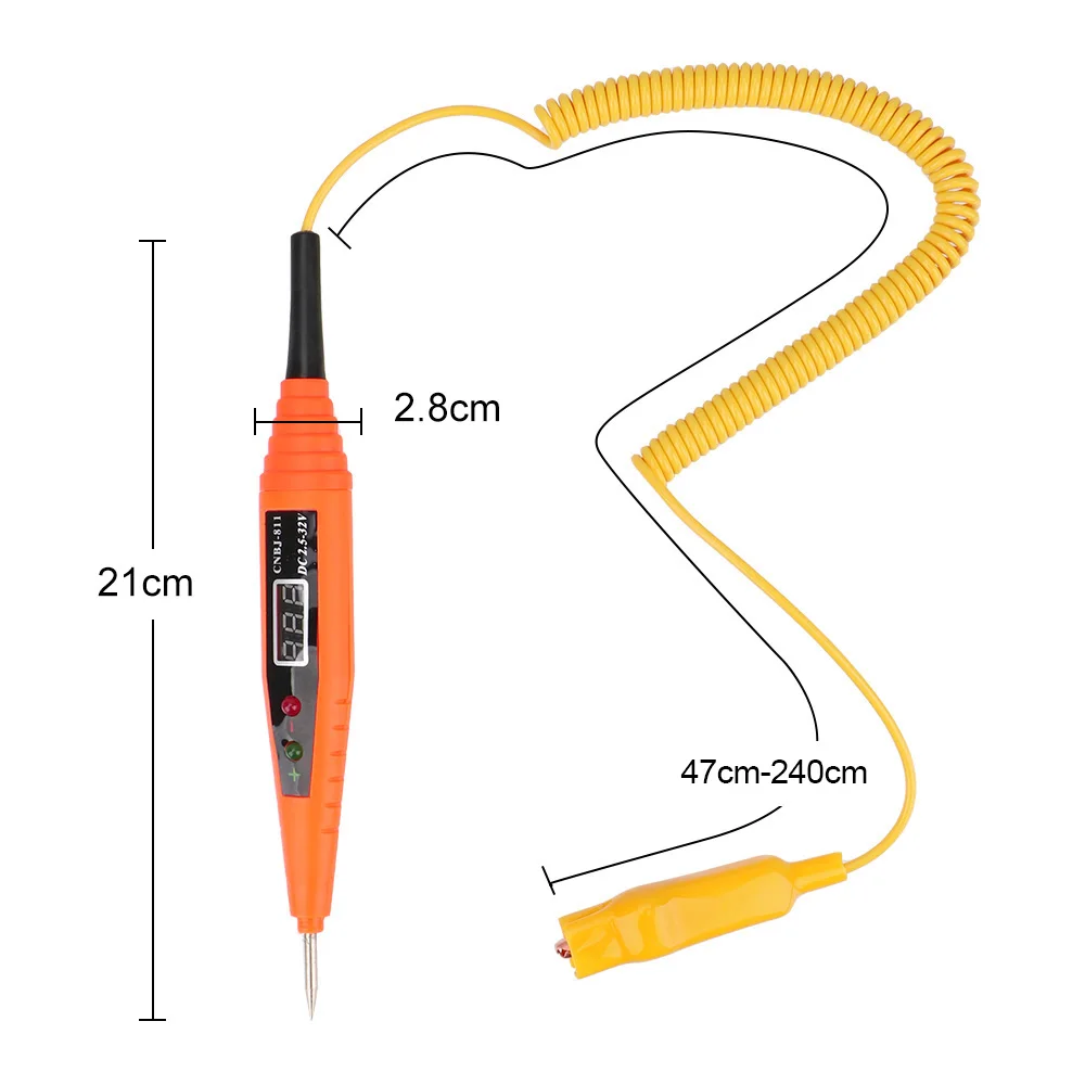 24V 12V Car Electrical Circuit Test Probe Pen Digital Display Auto Voltage Testing Diagnostic Tools Detector Repair Universal