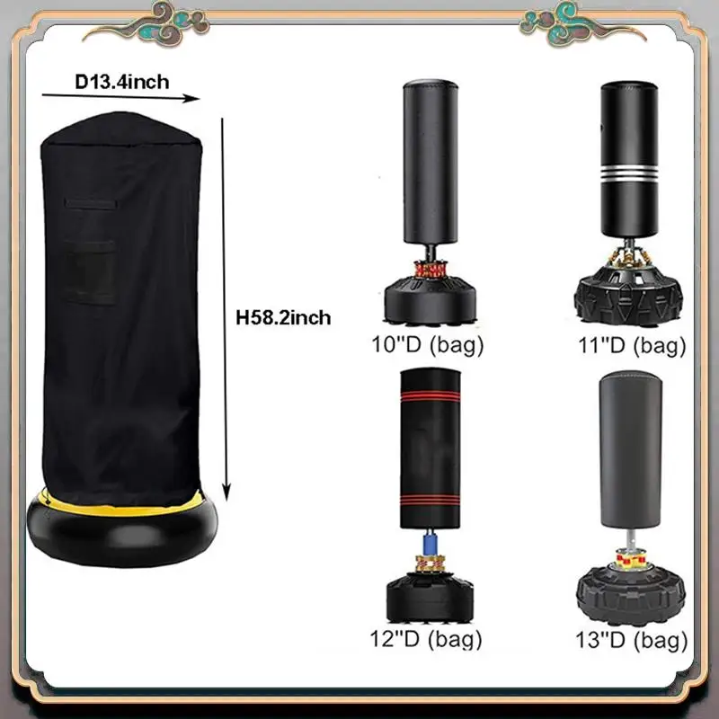 A46M-1 Pieces Standing Boxing Bag Cover Waterproof Freestanding Punching Bag Cover Adjustable Heavy Boxing Bag Protective Cover