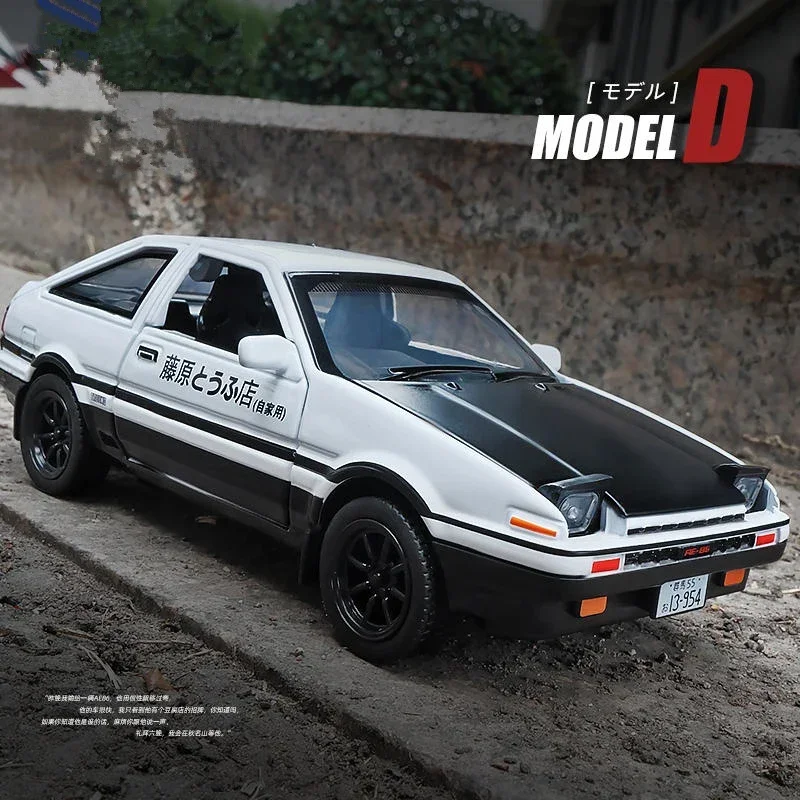 

1:36 Movie Car INITIAL D AE86 Alloy Sports Car Model Diecasts Simulation Metal Vehicles Car Model Sound and Light Kids Toys Gift