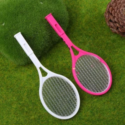 1pc Plastic Mini Tennis Racket Dollhouse Accessory Miniature Tennis Racket Sport Tennis Model Doll Tennis Racket