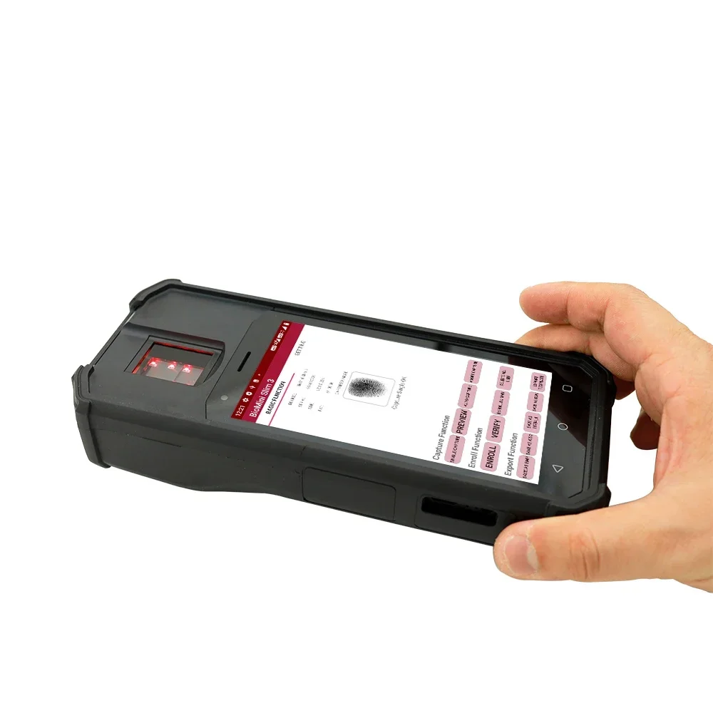 Biometric fingerprint and NFC reader android os Lte 4G industrial 5" handheld device