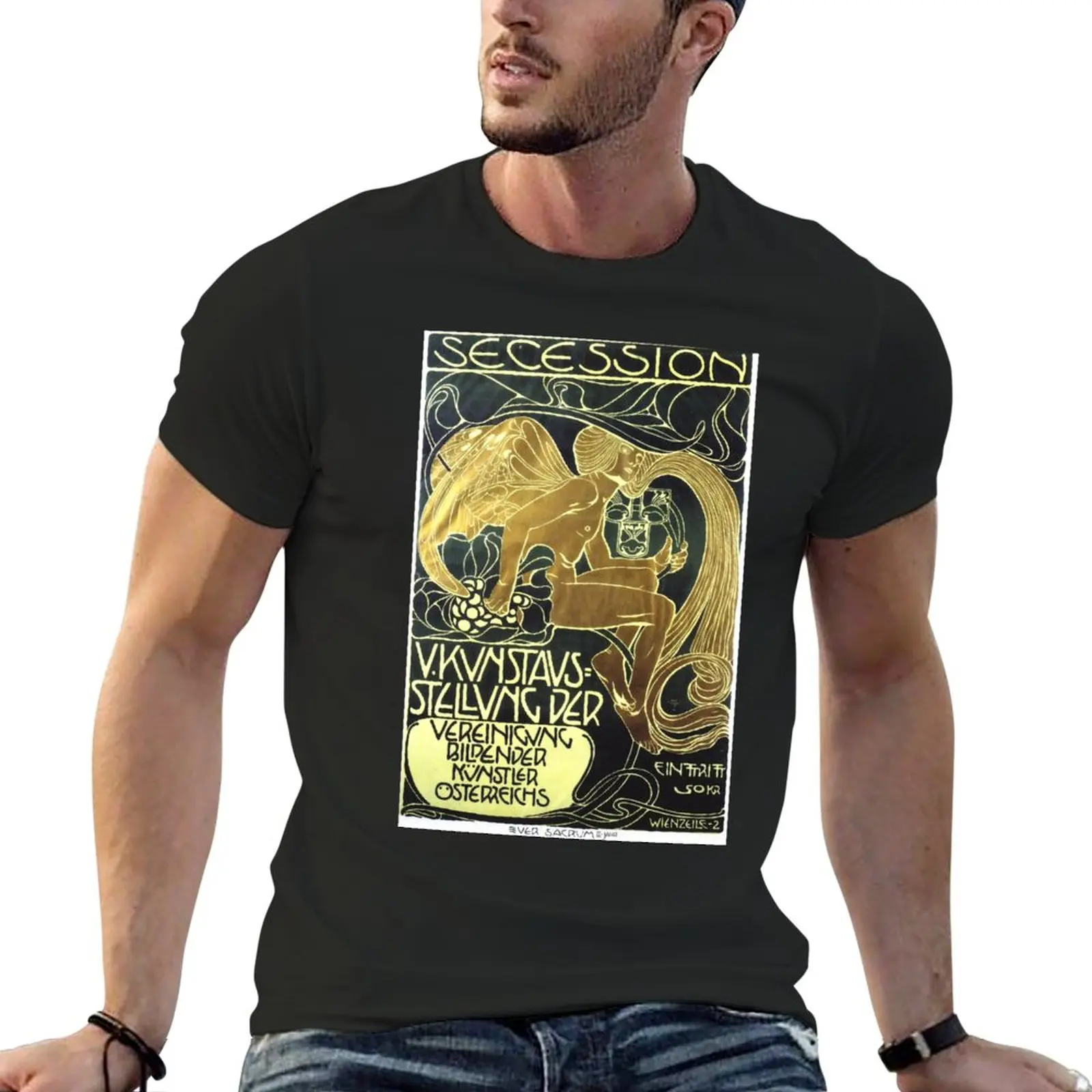 New Art Nouveau Vintage Poster by Koloman Moser T-Shirt graphics t shirt sublime t shirt Blouse men clothes