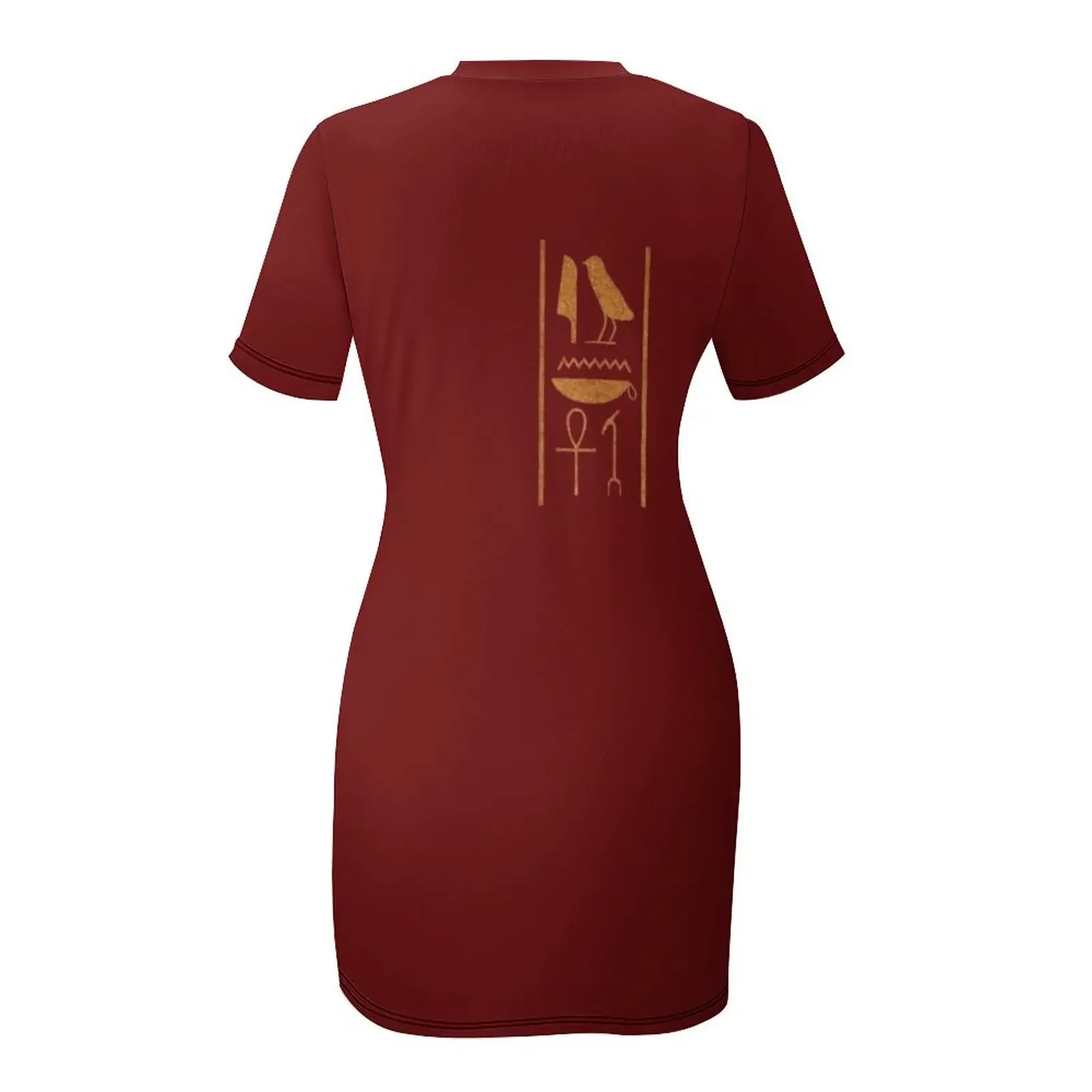 Può avere una lunga vita e una casa solida: design di magliette con geroglifici dorati: opera d'arte originale Abito a maniche corte Copyright Stu