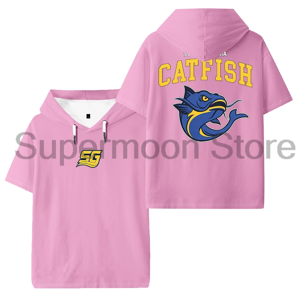 تشاد باورز جنوب جورجيا سمك السلور شعار مقنعين تي شيرت 2025 برنامج تلفزيوني قصير الأكمام المحملة النساء الرجال في الهواء الطلق ملابس الشارع الشهير