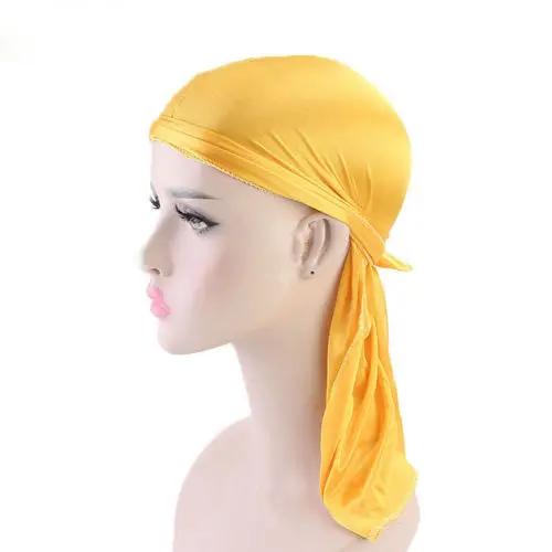 Women Men Silk Turban Pirate Hat Unisex Durags Bandanna Headwear Hair Casual Party Club