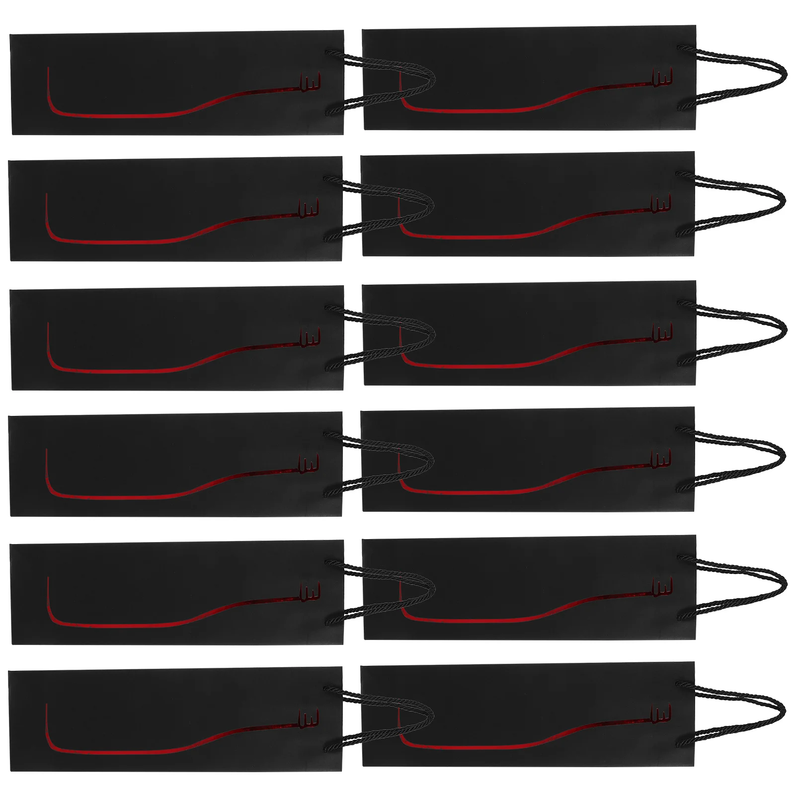 

12pcs Wine Gift Bags Matte Black Silver Embossed Reusable Bottle Tote For Wine Liquor Beer Single Bottle Bag Kitchen