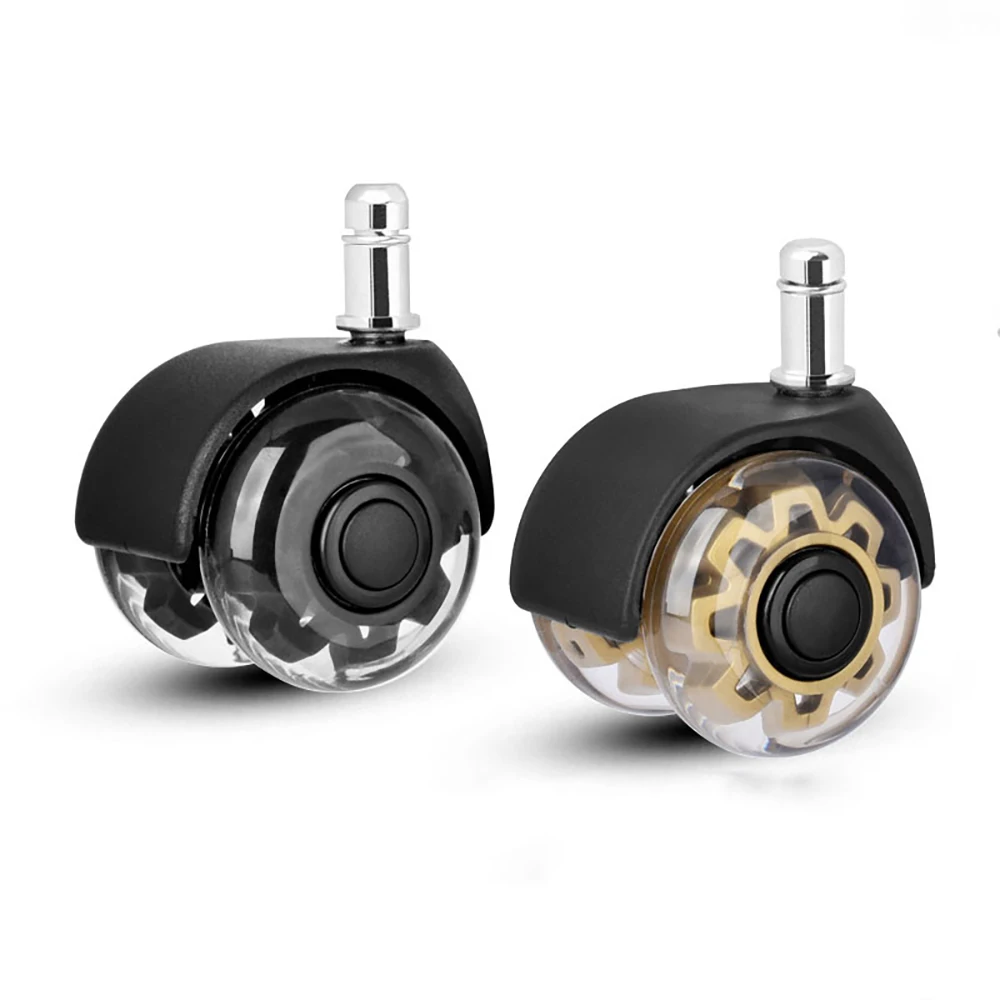 

5Pcs PU Silent Wheel 2 inch Card Spring Soft Rubber Caster Office Computer Universal Roller Chair Fixed Universal Wheel