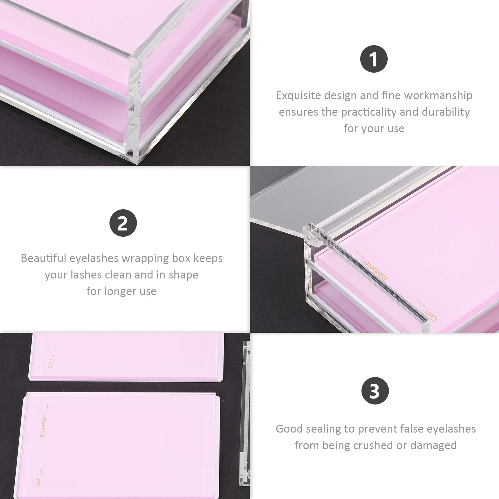 صندوق تخزين الرموش من الأكريليك علبة رموش صناعية فارغة منظم شفاف للنساء والفتيات صندوق تعبئة الرموش في صالونات التجميل #1