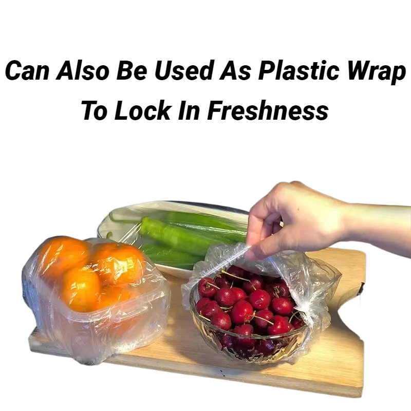 Disposable Elastic Food Covers Durable Lids For Bowls Plates Kitchen Food Saver Thickened Waterproof Plastic Shower Hair Caps