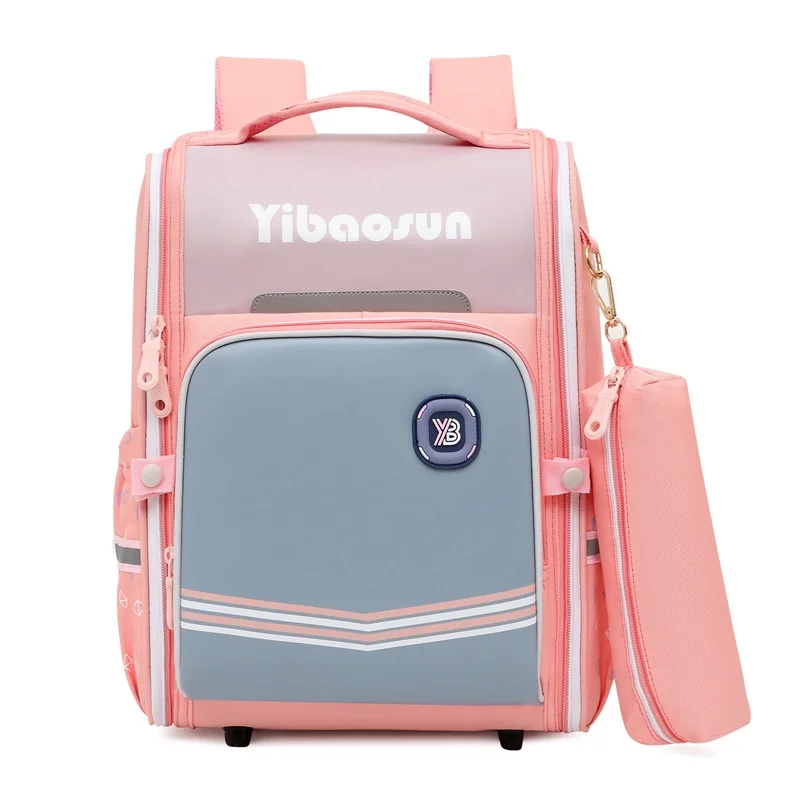 Primary Children Grade 1-4 British Style Simple Schoolbags New Girl Boy Students Large Capacity Fashion Backpacks with Pen Bag