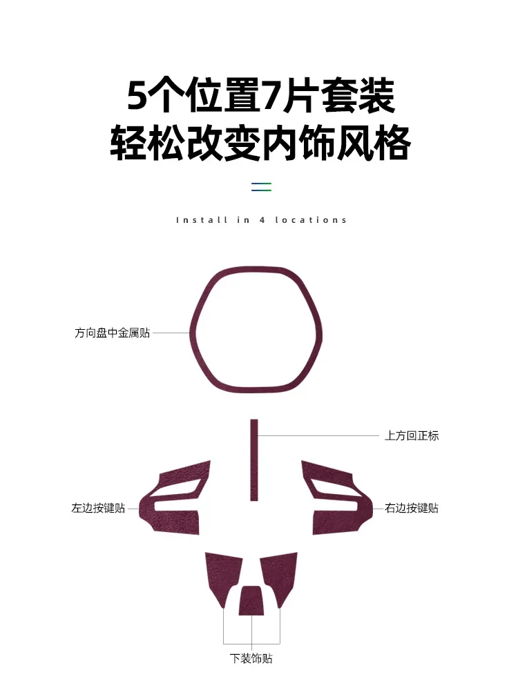 For XiaoMi Su7 Alcantara Steering Wheel Button Decoration Sticker - Image 4