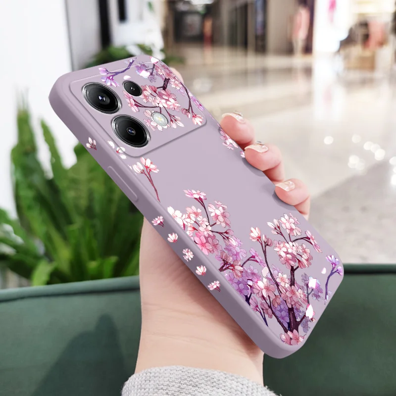 Falling Flowers Phone Case For Xiaomi Poco F8 F7 X6 F6 M6 M5 M5S F5 X5 F4 X4 M4 F3 M3 X3 Pro 4G 5G GT Silicone Cover