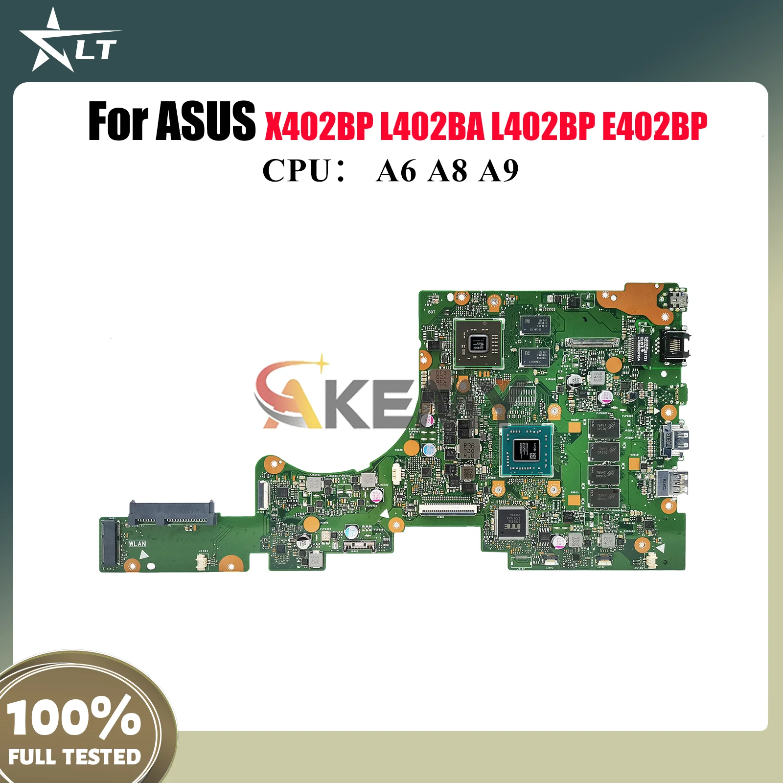 

E402BP Laptop Motherboard For ASUS EeeBook X402BA L402BP L402BA X402BP E402BP E402B Mainboard W/ A6 A8 A9 CPU tests OK fast ship