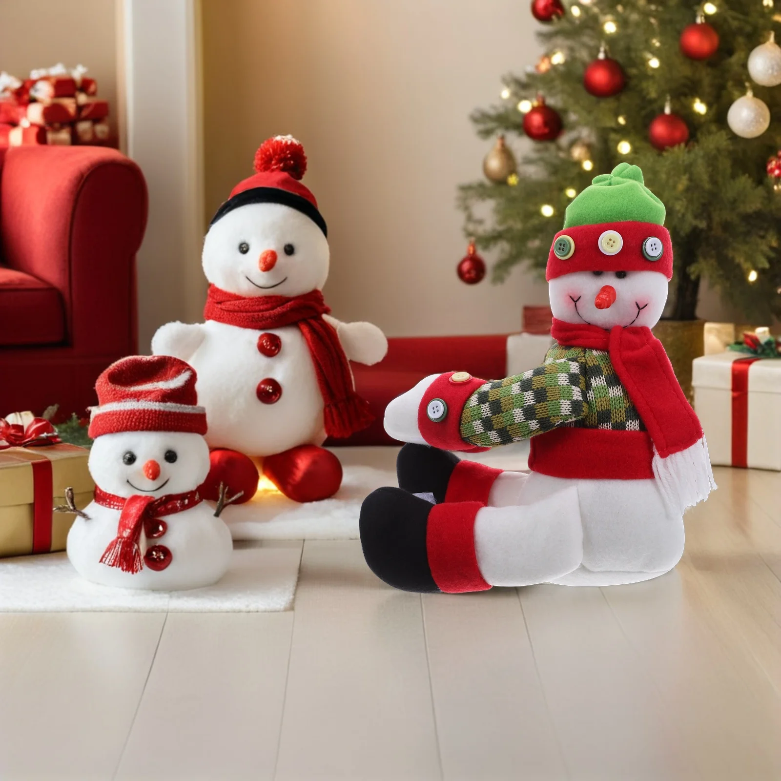 

Unique Christmas Tree Topper - Funny Hugging Snowman Design for Xmas Party Decor - Sturdy Build with Adjustable Limbs for Secure