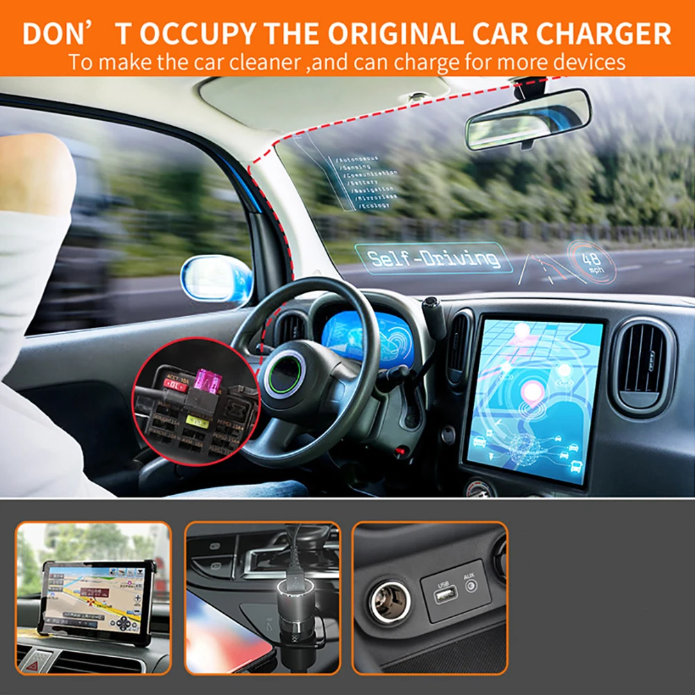 12V to 5V Mini USB Type-C Car Charger Wire Kit For Dash Cam Reaview Mirror 24H Parking Monitoring