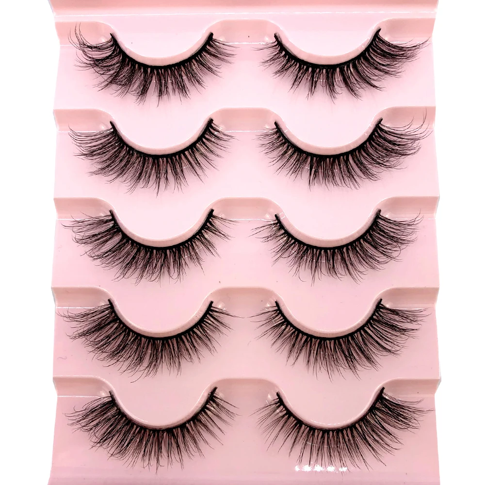 2023 New 5 pairs natural false eyelashes fake lashes long makeup 3d mink lashes eyelash extension mink eyelashes short eyelashes