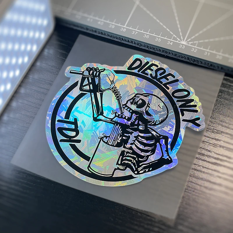 1PC DIESEL ONLY Car Stickers Waterproof for DIY Motorcycle Auto Fuel Tank Cap Skeleton Drinks Oil Vinyl Decals Funny Decoration