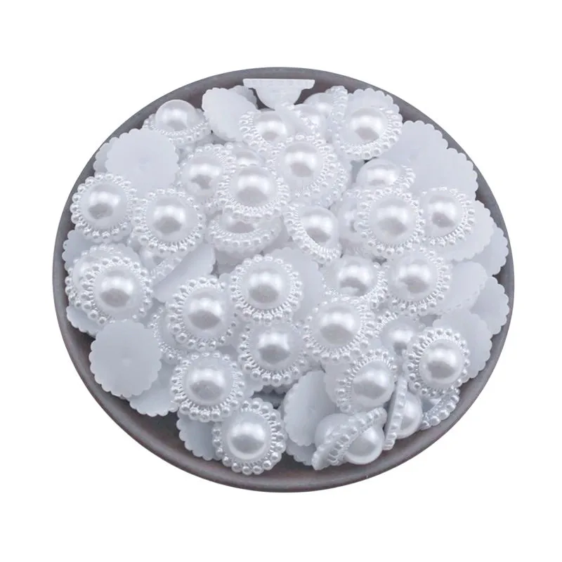 100Pcs 0.9-1.78cm/Optional Half Round Acrylic Imitation Pearl Flatback Loose Beads Jewelry Making Diy Clothing Crafts Accessory