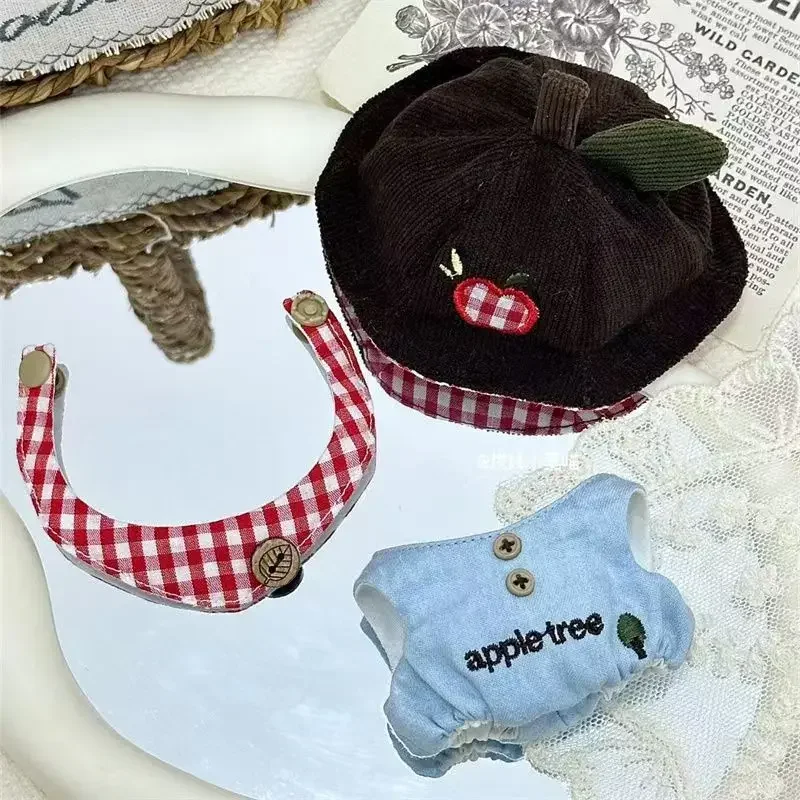 شجرة التفاح طقم قبعات ل 15cm17 سنتيمتر Labubu ملابس دمى جميل الربيع الأولي برعم دمى اكسسوارات لطيف الديكور الملابس الصغيرة