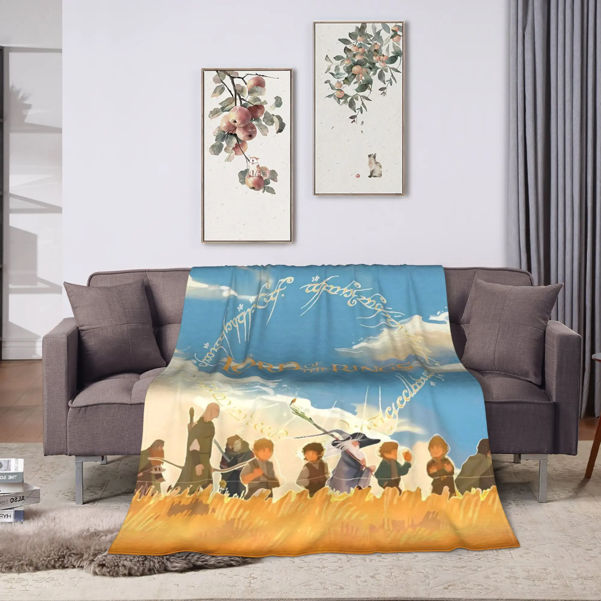 L-Lords Of The R-Rings  Plush Blanket Students  Flannel Bedding Throws For Living Room Super Warm Design Quality Bedspread Gift