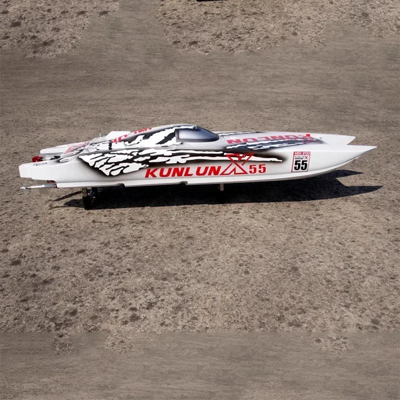 Remote Control Racing Speedboat Model Dual Motor X55 Large Speedboat Model 120-130km/h Competition Grade Ship Model