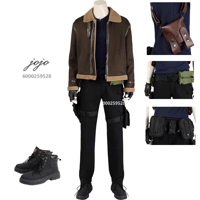 

Remake Leon S Kennedy Evil Fashion Cosplay Costume Biohazard Resident 4 Anime Fantasia Disguise Outfits Props Christmas Uniform