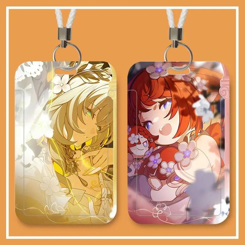 Hot Honkai:Star Rail Chrysos Heirs Group Portrait Retractable Keychain ID Credit Card Sleeve Card Holder Work Permit Card Covers