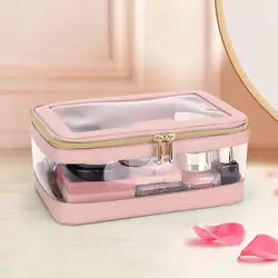 Borsa cosmetica impermeabile Set di borse per il trucco da viaggio con chiusura a cerniera cosmetica leggera impermeabile per rossetto per On-the-go