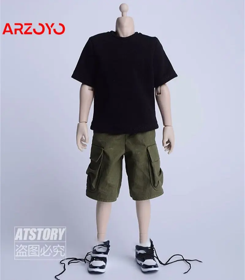 ATSTORY 1/6 مقياس ذكر بلون تي شيرت وزرة السراويل الملابس نموذج صالح 12 ''الجندي عمل الشكل دمى الجسم