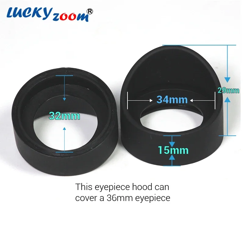 34mm Rubber Microscope Eyepiece Cover Black Ocular Guards for Microscope Portable Eye Protection Eyeshield Binocular Eyecups