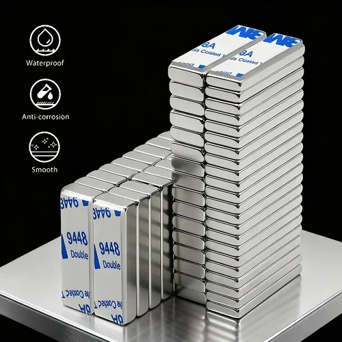 Imagen 2 del producto Imán de Neodimio Superfuerte con Adhesivo de Doble Cara N35 NdfeB, Imán Permanente para Refrigerador