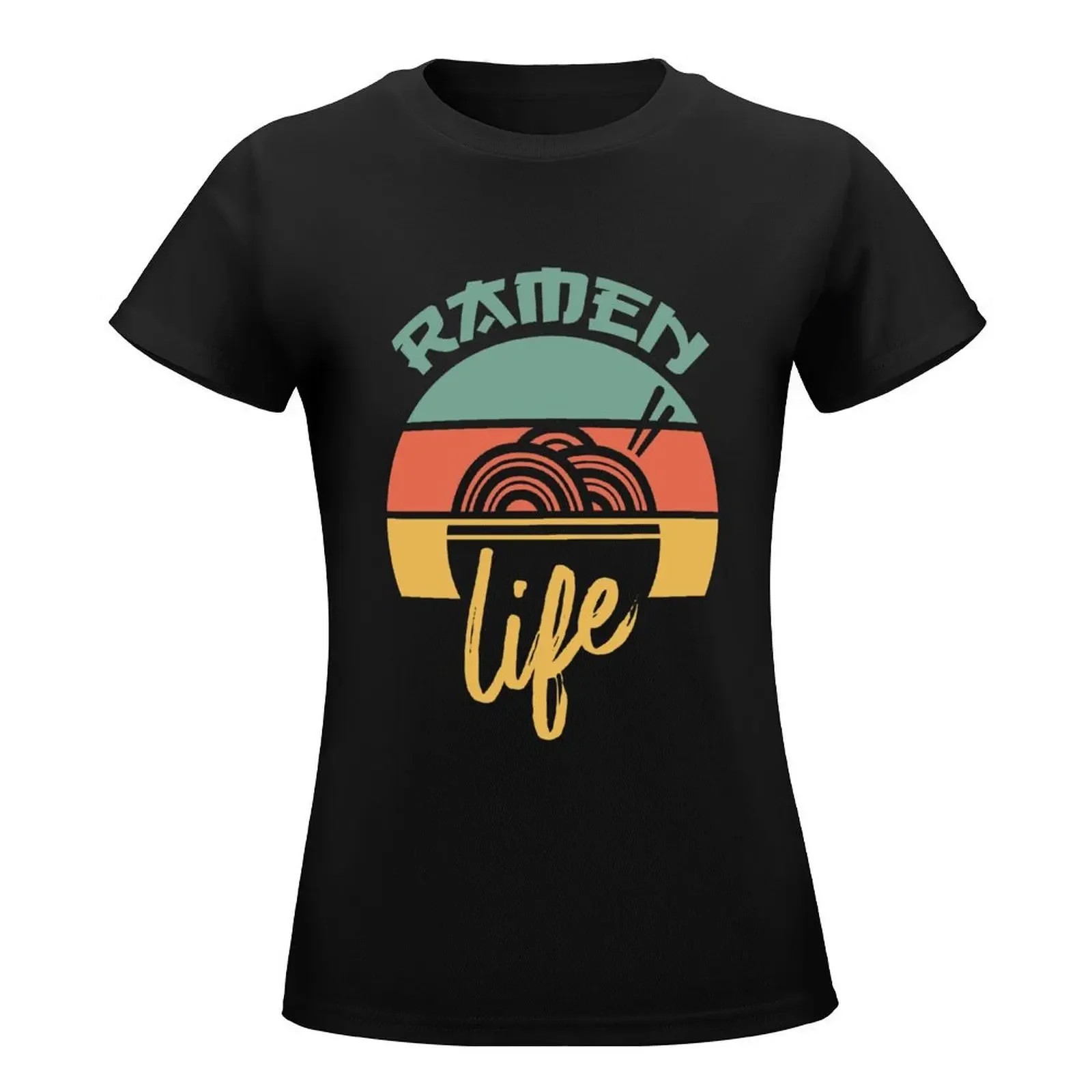 Ramen Life Japanese Noodles Lover Vintage Retro T-Shirt summer tops female Aesthetic clothing cute t-shirts for Women