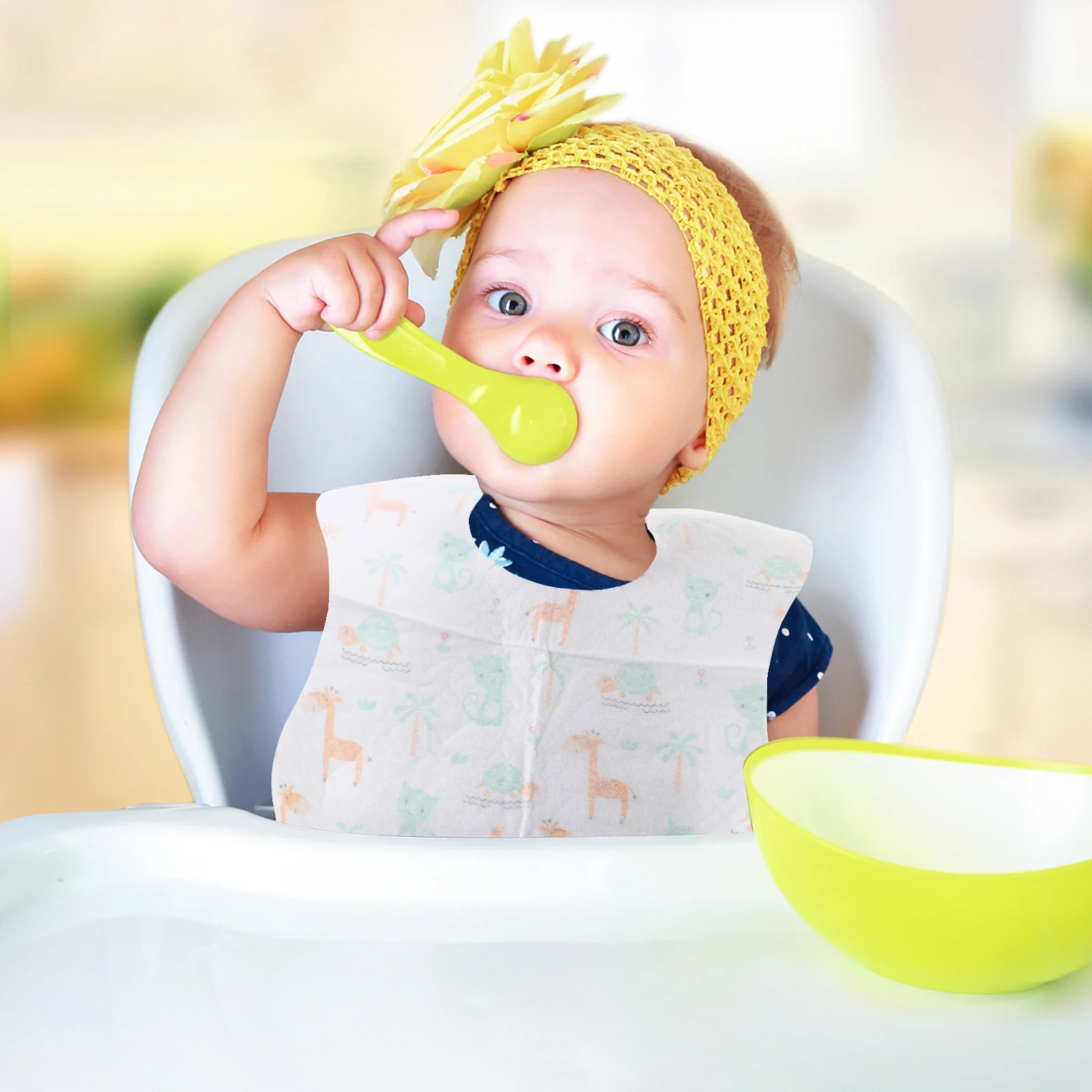 

20 Pcs Children's Rice Bag Anniversary Bibs Disposable Toddler Non-woven Fabric for Baby Girl Food Kids Drooling Safe