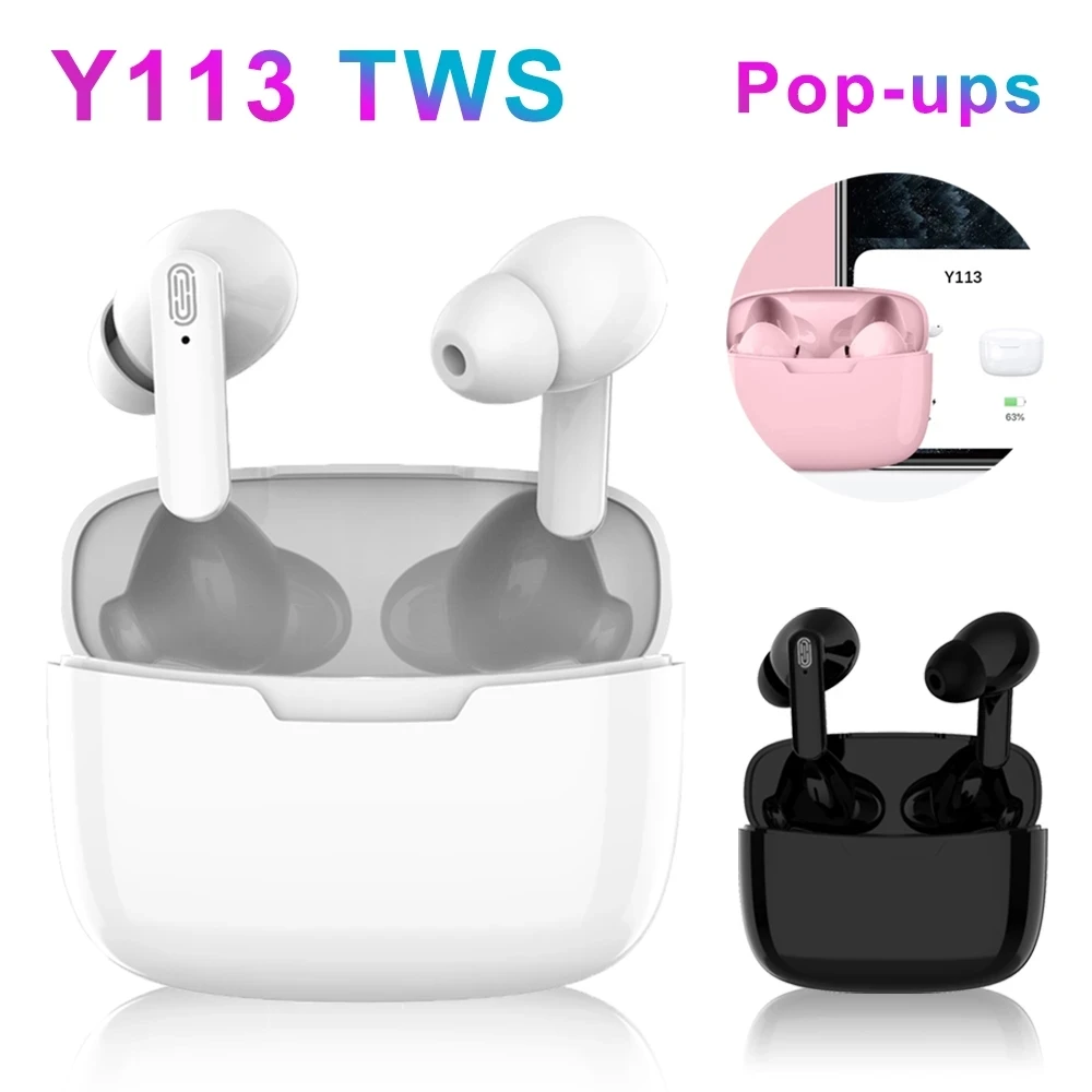 Y113 ENC Noise Cancelling Bluetooth Earphones, Clear Calls, Wireless Charging Case, Low Latency, Sports And Travel Headphones