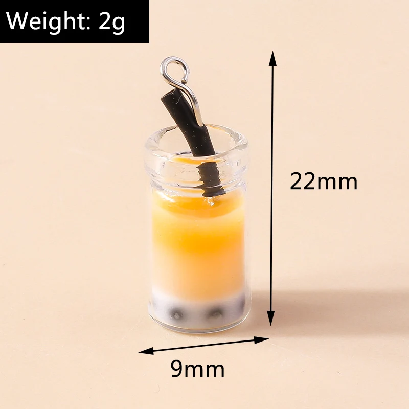 10pcs Cute Beverage Drinks Bubble Tea Charms Pendants for DIY Dangle Earrings Bracelet Necklace Pendants DIY Jewelry Accessories