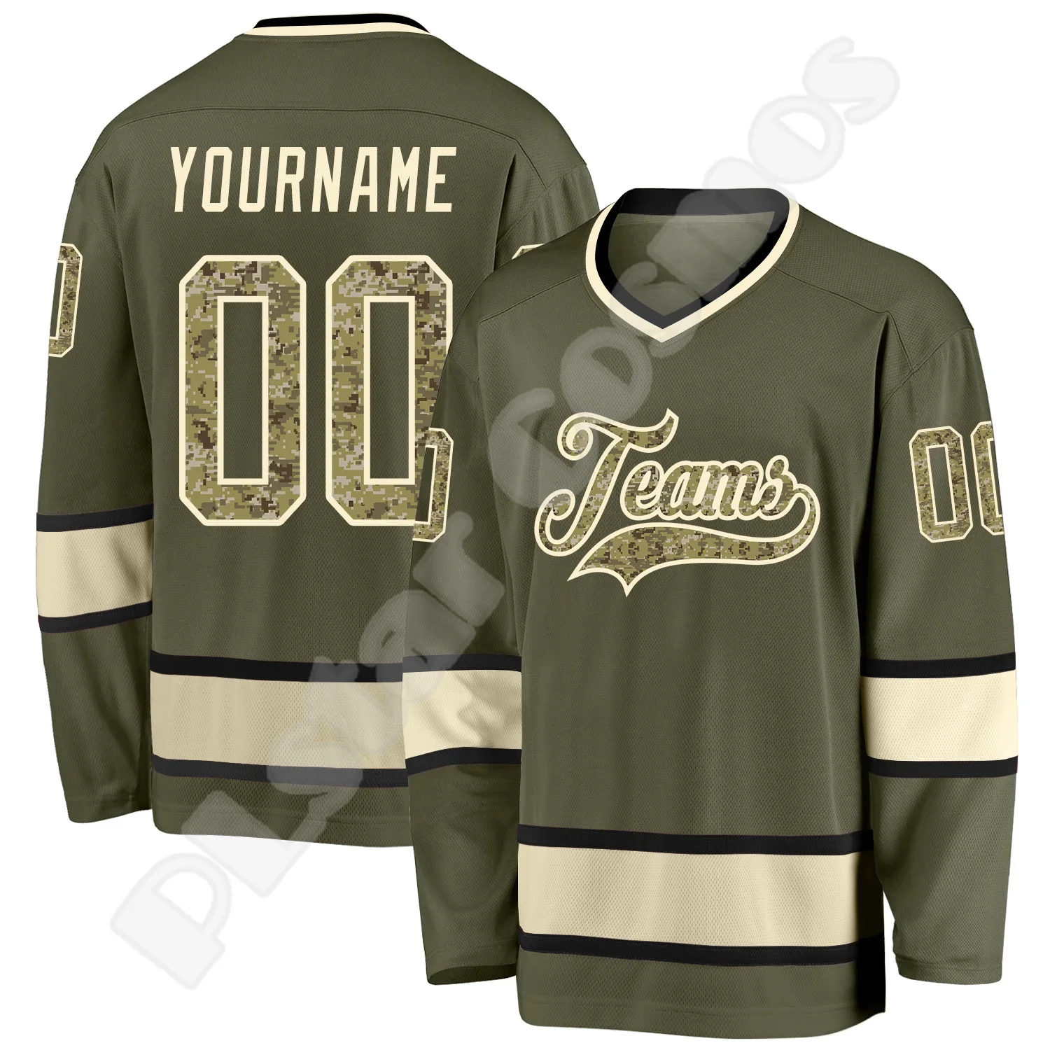 Hockey Jersey Custom Name Team Logo Number Colorful Pullover Vintage Retro Long Sleeves 3DPrint Harajuku Casual Sweatshirts X16