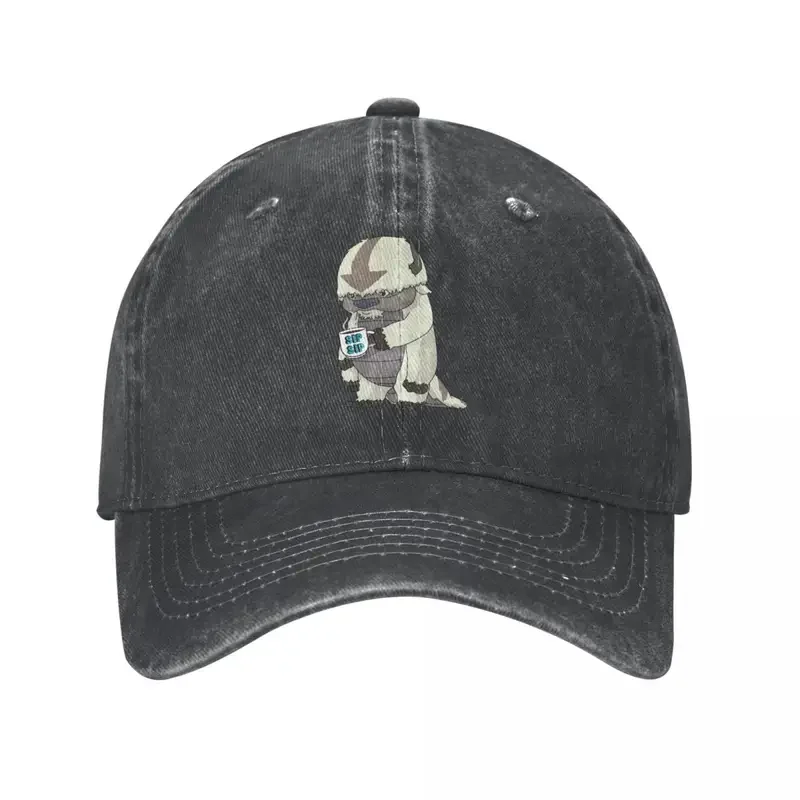 Appa Sip Sip The Last Airbender Unisex Baseball Cap Distressed Cotton Hats Cap Retro Outdoor Summer Sun Cap