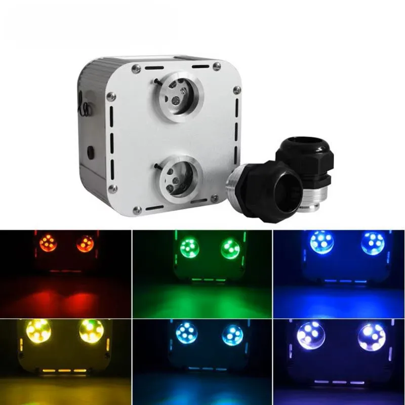 1X Double Head Twinkle 32W RGBW Fiber Optic LED Light Engine APP Bluetooth Control Illuminator For Ceiling Star