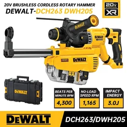 DEWALT DCH263 Rotary Hammer Drill Tool Only 20V Brushless Motor Electric Demolition Impact Drill With DWH205DH