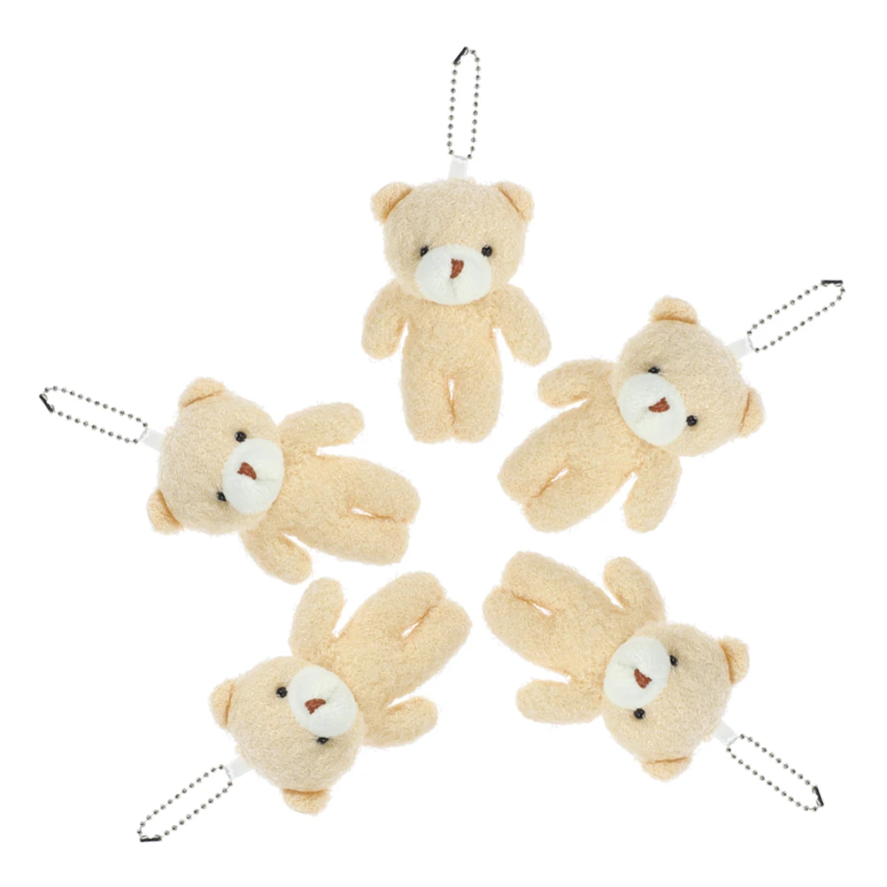 

5 Pcs Pendant Keychain Tiny Small Stuffed Hanging Decor Lightweight Compact Mini Shape Soft Toy Backpack Handbag