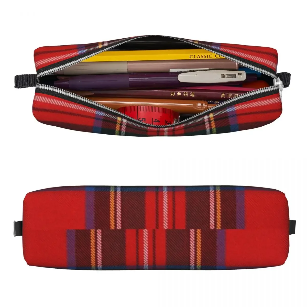 Trousse à Crayons en Tartan à Carreaux pour Fille et Garçon, Sac de Grande Capacité, Cadeau d'École