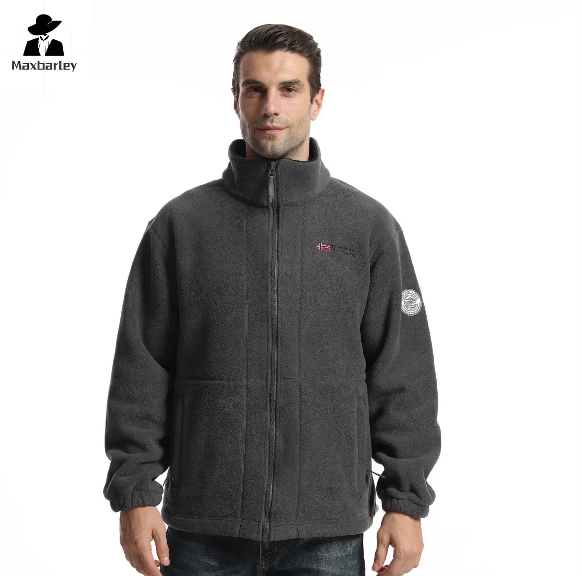 Casual Jacket Unisex Travel Cold-resistant Fleece Windproof Thickened Sweatshirt Autumn and Winter Men's Warm High Collar Coat