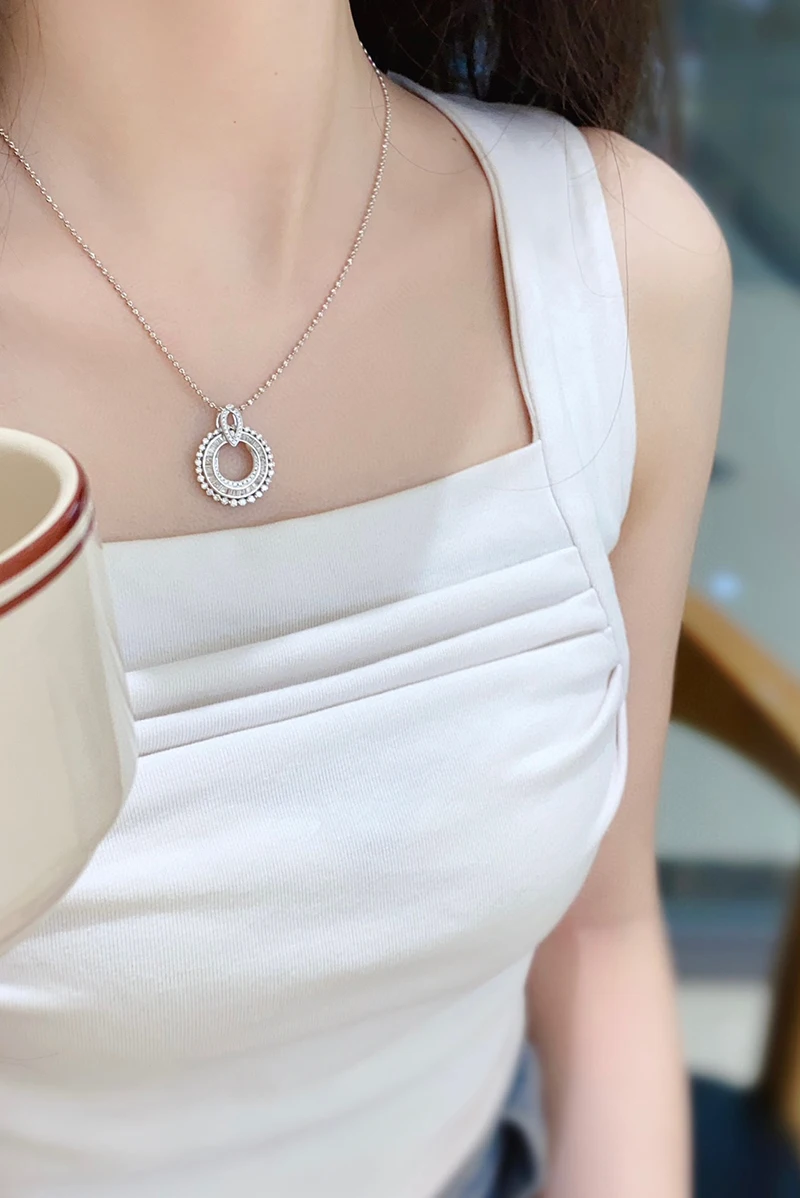 KUGG 100% colgante de oro blanco de 18 quilates diseño de lujo 1,0 quilates collar de diamante Natural Real colgante para mujer joyería de fiesta alta