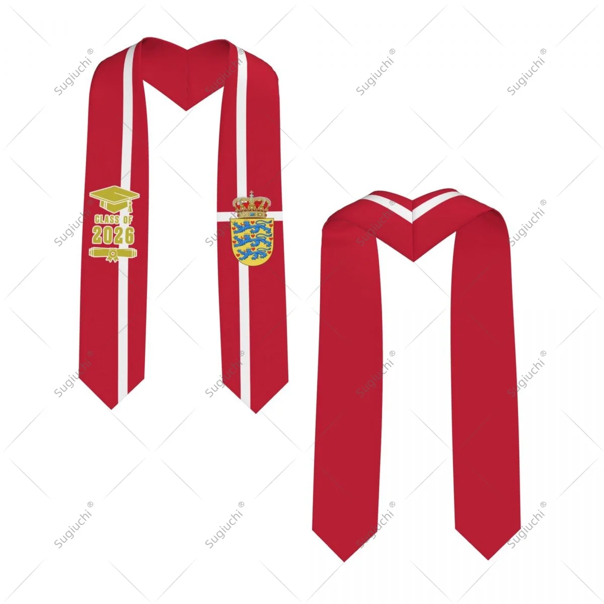 

Denmark Flag Class Of 2026 Graduation Stole Sash Scarf For International Students Proud Ceremony Adult Unisex