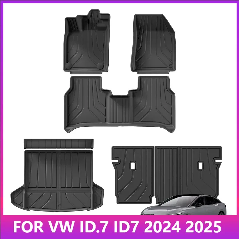 

Коврики для VW ID.7 ID7 2024 2025 TPE 3D автомобильные коврики грузовой вкладыш багажник/накладка на спинку водонепроницаемый левый руль