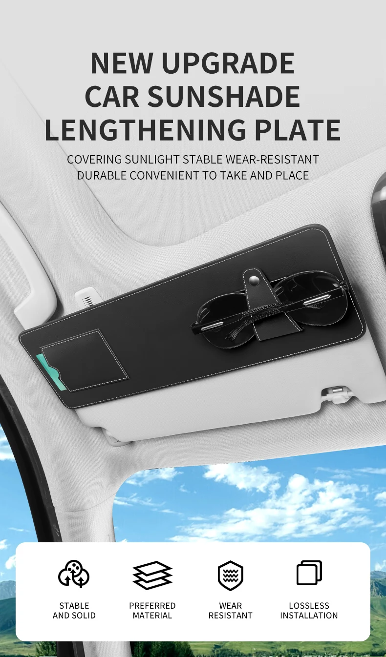 Neue Auto-Sonnenblenden-Verlängerungszubehörteile, Auto-Sonnenblenden-Verlängerer, Blendschutz, Sonnenschutz, Universelle Auto-Sonnenblenden-Kartenhalterung – Detail 1